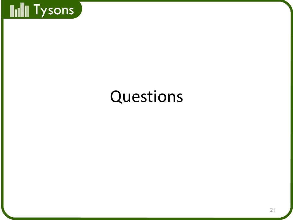 Tysons Questions 21