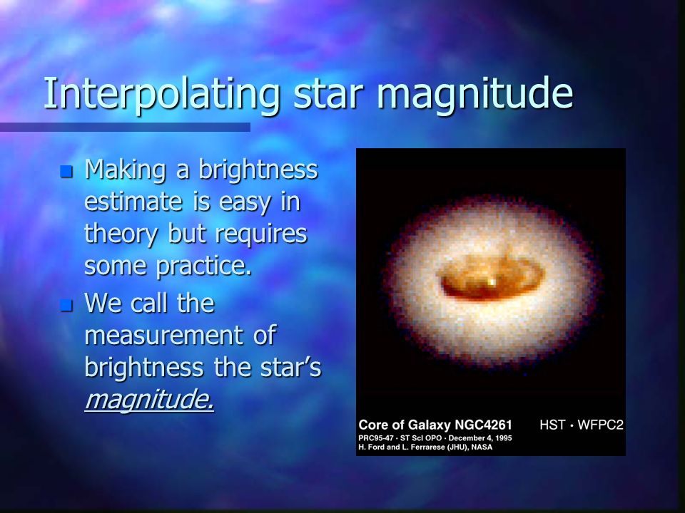 Interpolating star magnitude n Making a brightness estimate is easy in theory but requires some practice.