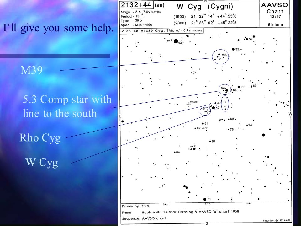 M Comp star with line to the south Rho Cyg Ill give you some help. W Cyg