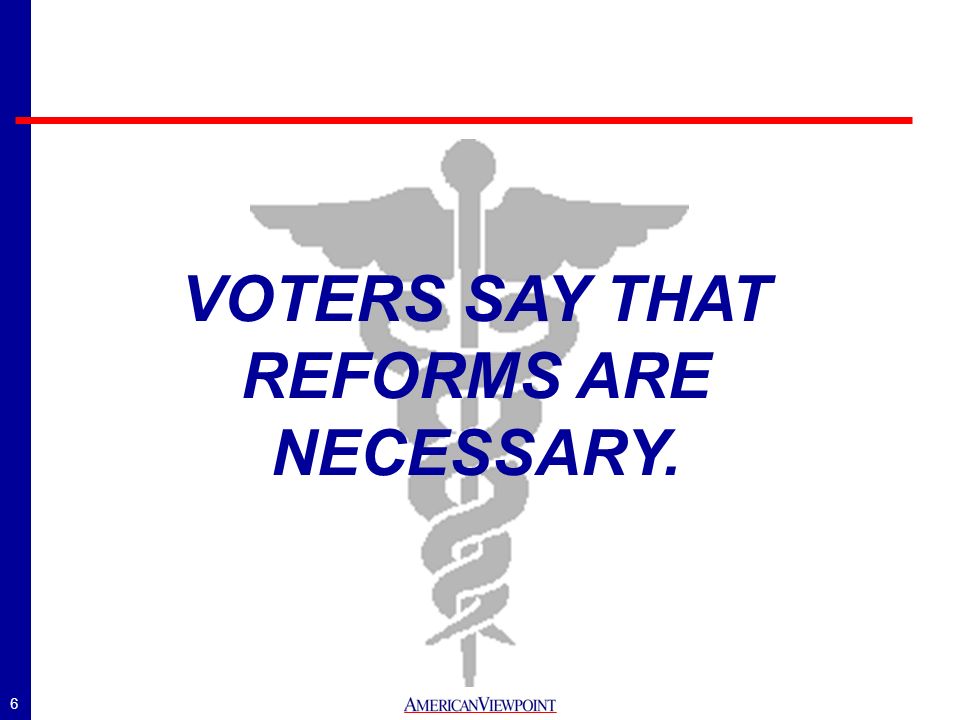 6 VOTERS SAY THAT REFORMS ARE NECESSARY.