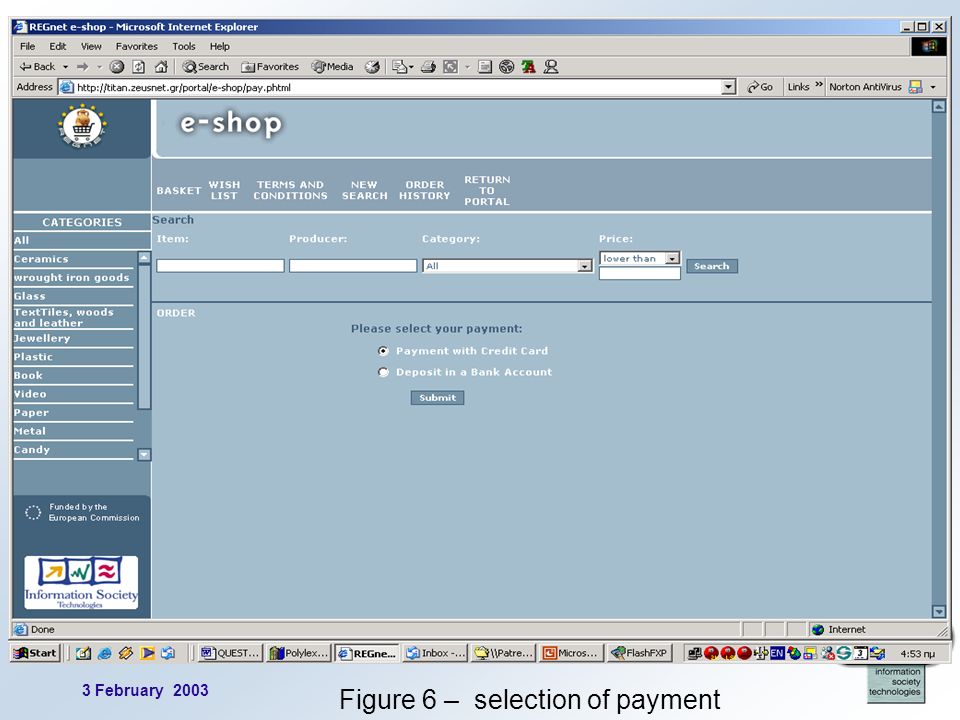 3 February Figure 6 – selection of payment