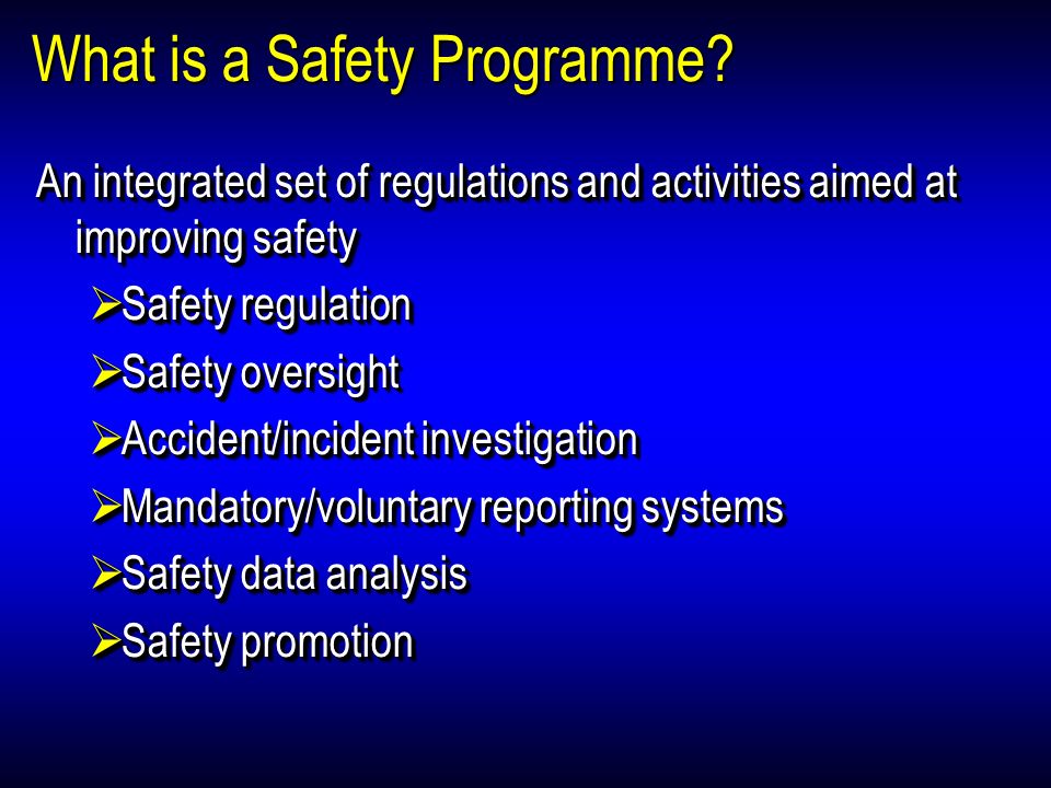 What is a Safety Programme.