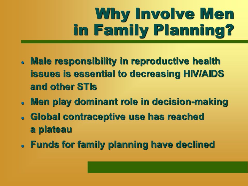 Why Involve Men in Family Planning.