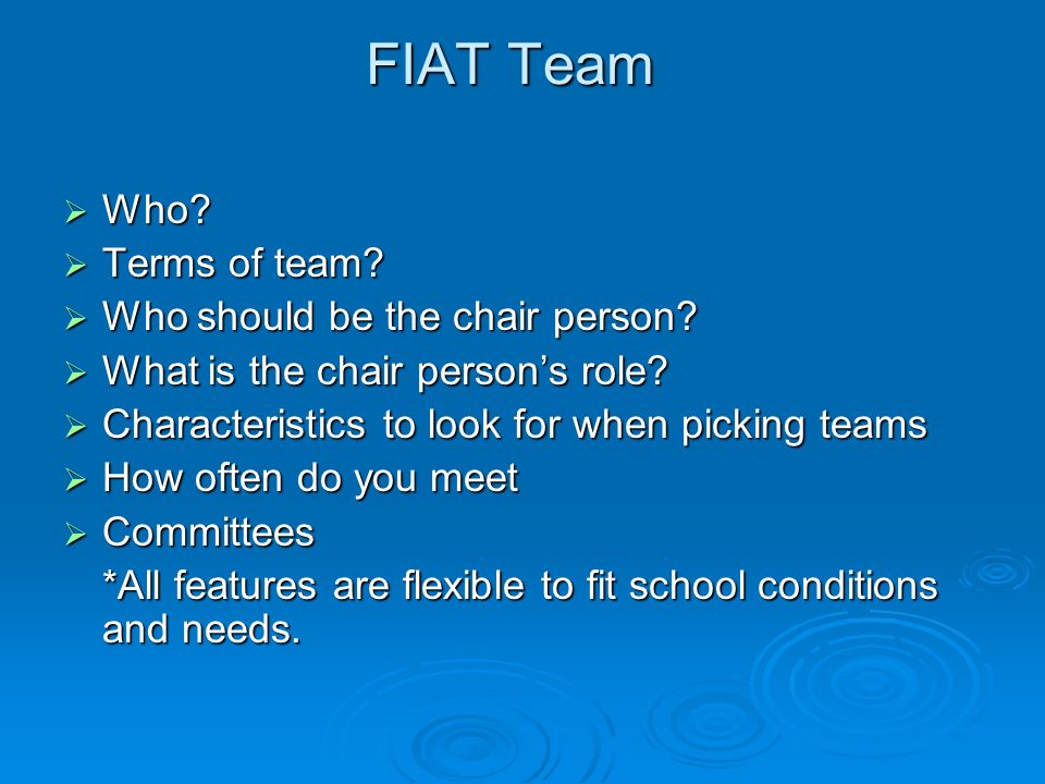 FIAT Team Who. Who. Terms of team. Terms of team.
