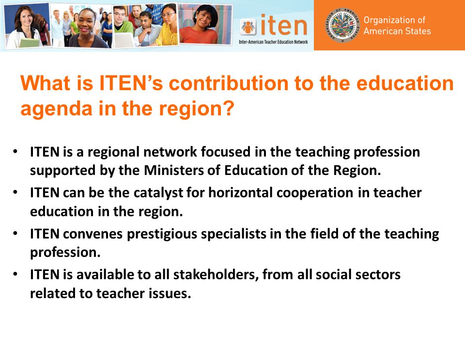 What is ITENs contribution to the education agenda in the region.