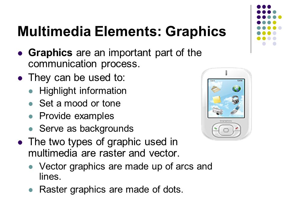 Multimedia Elements: Graphics Graphics are an important part of the communication process.