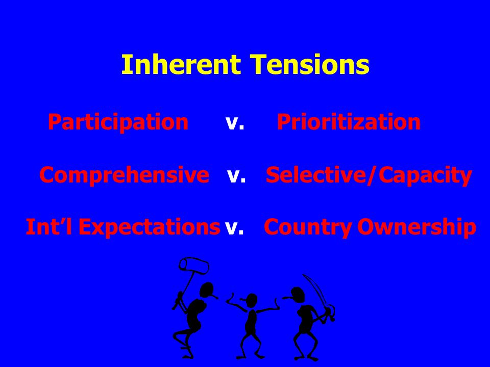 Inherent Tensions Participation v. Prioritization Comprehensive v.