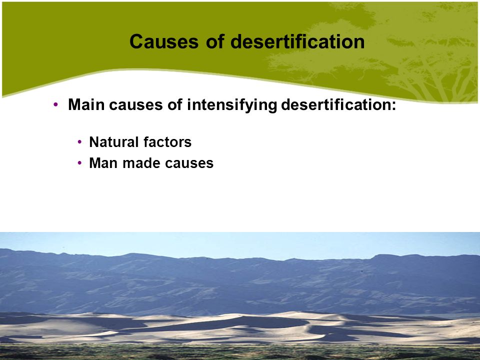 what are two causes of desertification