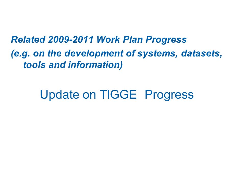 Related Work Plan Progress (e.g.