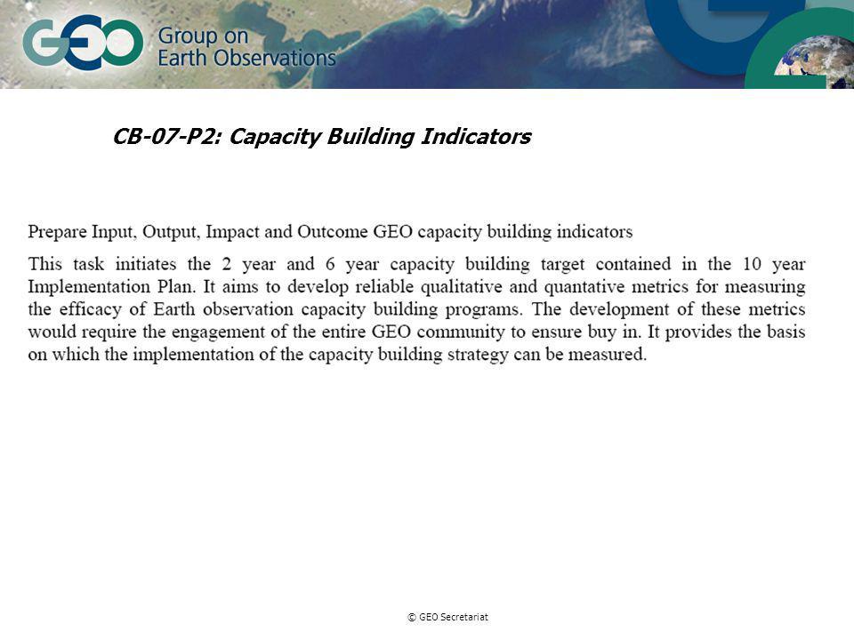 © GEO Secretariat CB-07-P2: Capacity Building Indicators