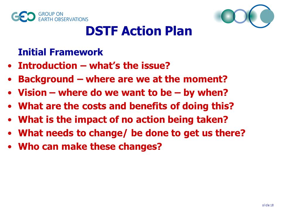 DSTF Action Plan Initial Framework Introduction – whats the issue.