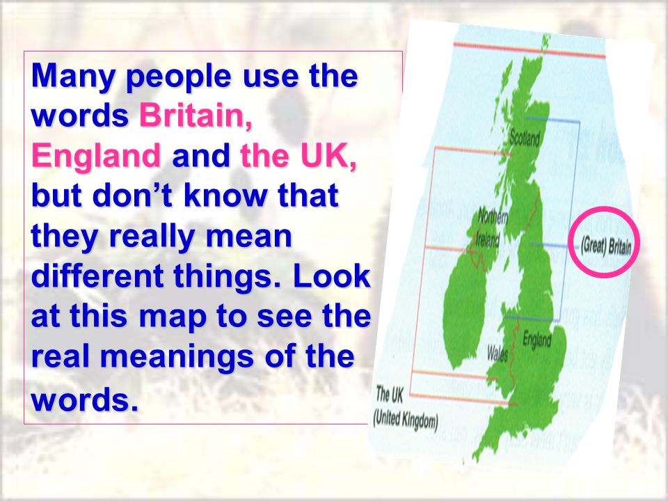 Many people use the words Britain, England and the UK, but dont know that they really mean different things.