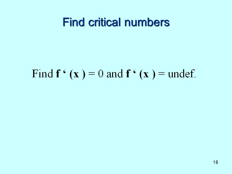 18 Find critical numbers