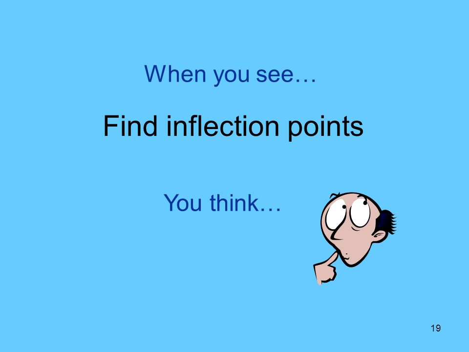 19 You think… When you see… Find inflection points