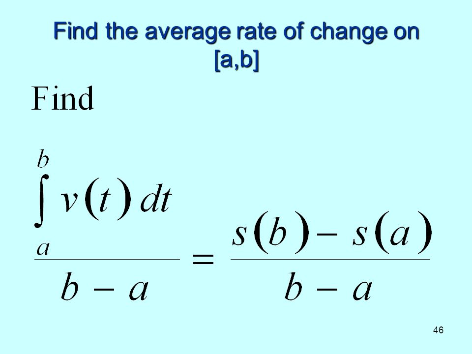 46 Find the average rate of change on [a,b]