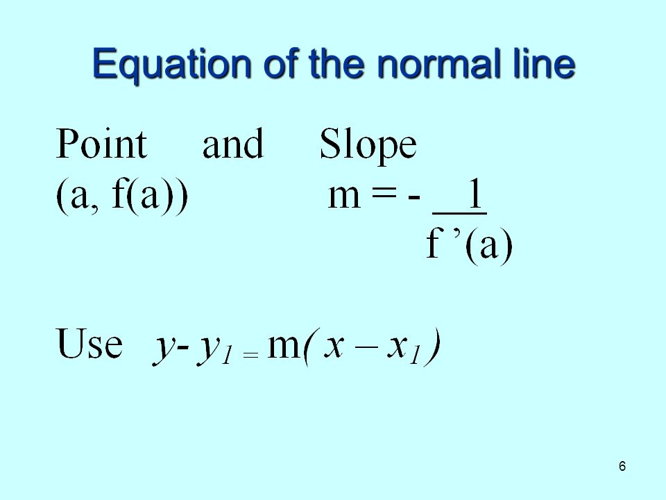 6 Equation of the normal line