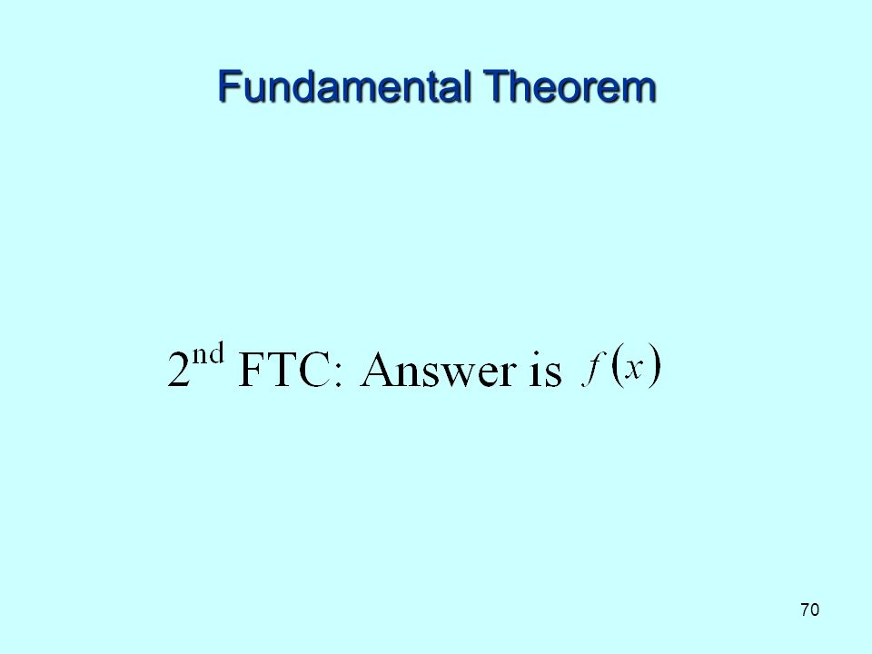70 Fundamental Theorem