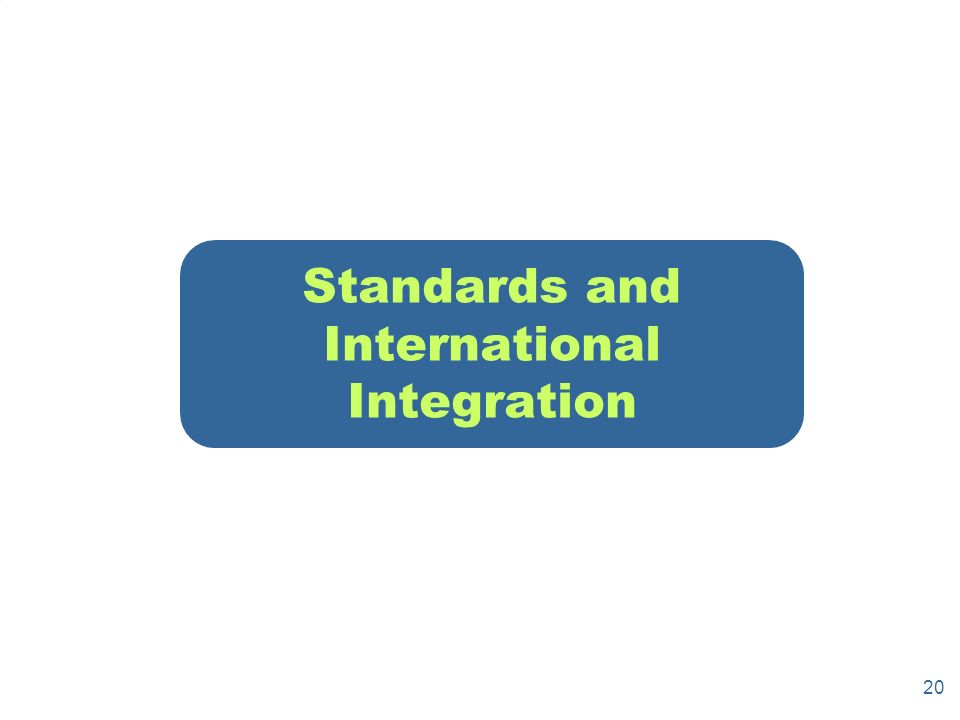 20 Standards and International Integration