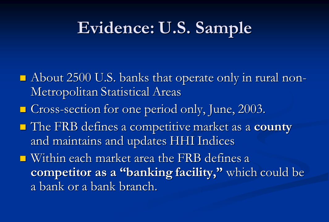 Evidence: U.S. Sample About 2500 U.S.