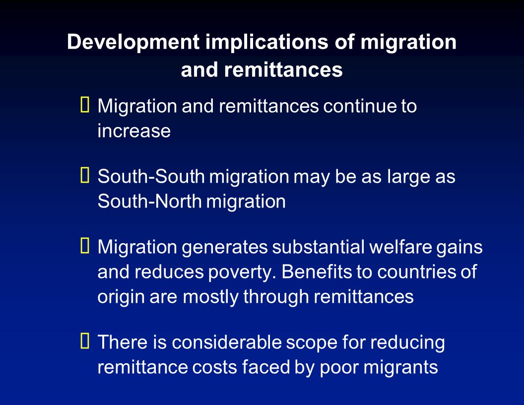 Economic Implications of Remittances and Migration Dilip Ratha World Bank Global Issues Seminar Series October 11, 2006