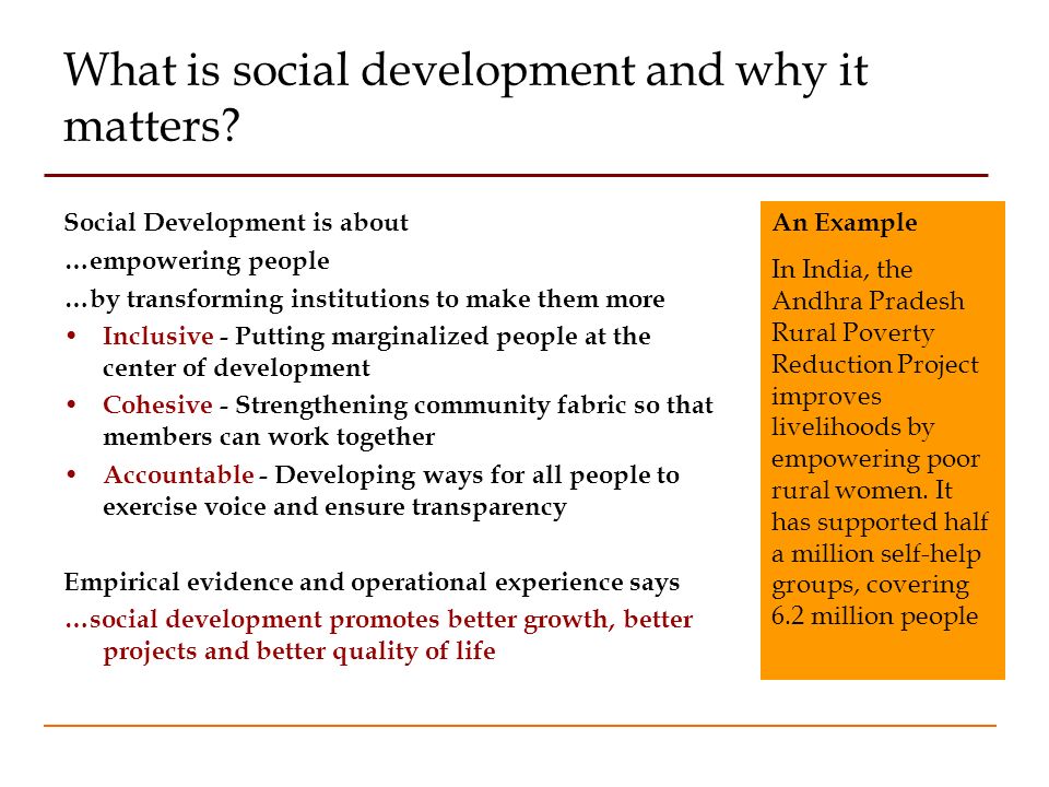 What is social development and why it matters.
