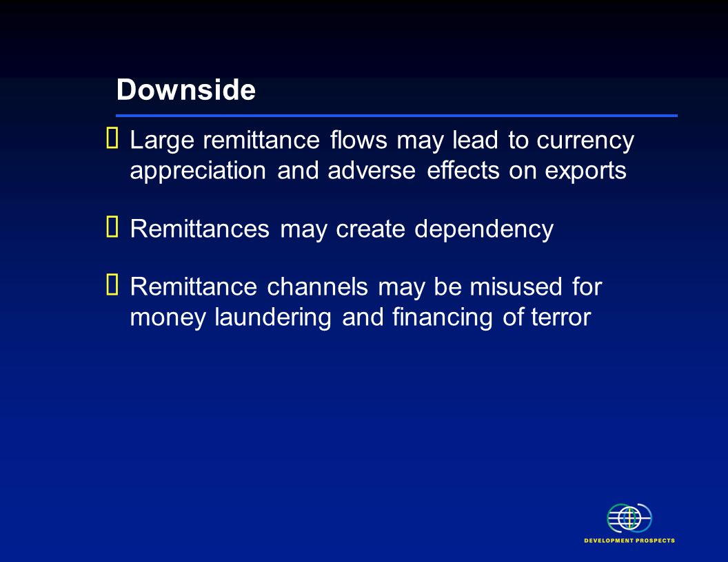 Remittances improve countries access to capital Present value of external debt as % of exports of goods, services, and remittances