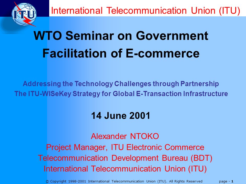 © Copyright International Telecommunication Union (ITU).