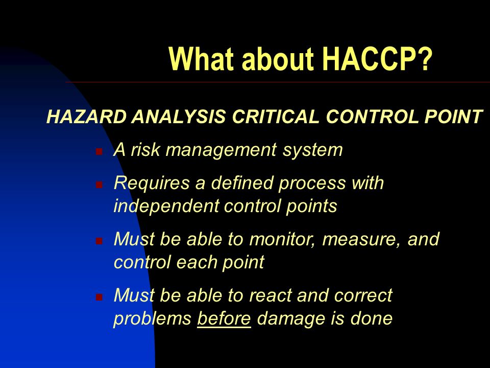 What about HACCP.