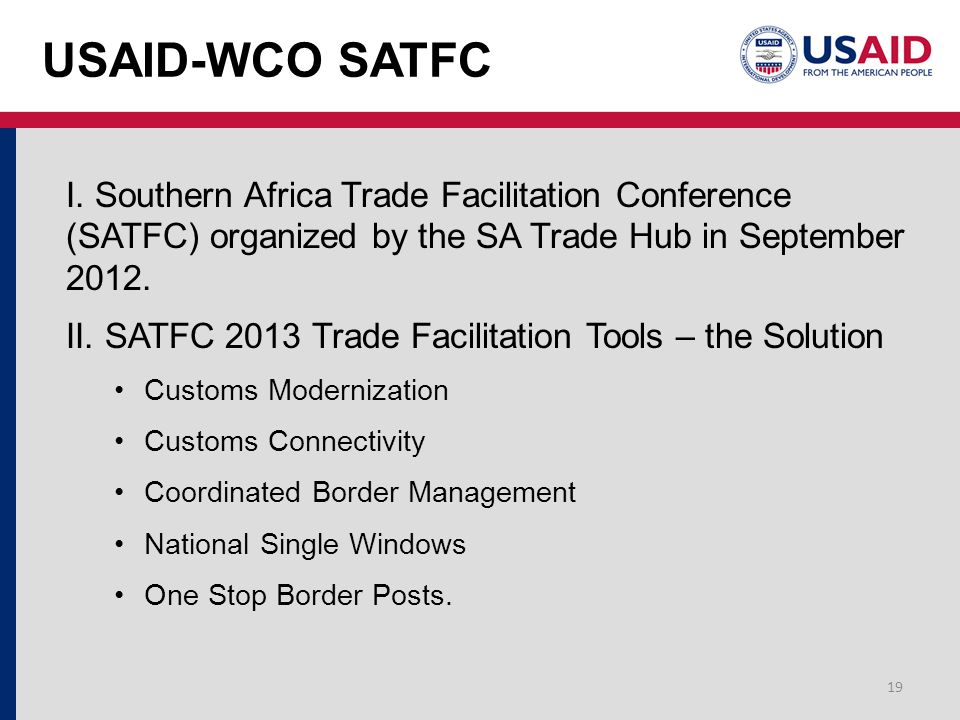 USAID-WCO SATFC I.