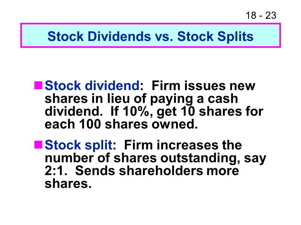 Stock Dividends vs.