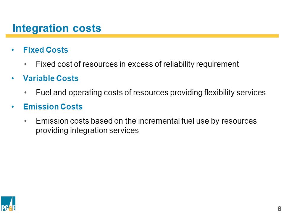 5 Steps in Estimating Resource Requirements Reliability Requirement Operating Flexibility Requirement Forecast Peak Load Renewable Reliability Contribution (NQC) Planning Reserve Margin Renewable Hourly Generation Operating Flexibility Hourly Requirement Projected Hourly Load Residual Reliability Requirement MW Additional Capacity Required for integration Residual Operating Flexibility Requirement Forecast Peak Load + Planning Reserve Margin – Reliability Contribution of Renewables (NQC) Reliability Requirement Hourly Load + Hourly Operating Flexibility Services – Hourly renewable generation Operating Flexibility Requirement