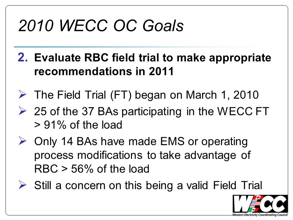 2010 WECC OC Goals 2.