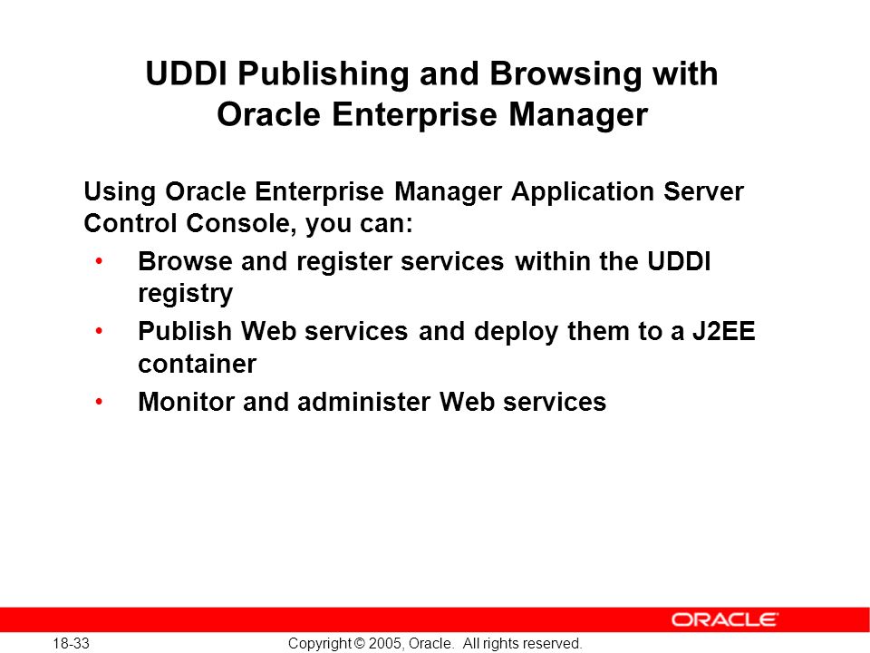 18-33 Copyright © 2005, Oracle. All rights reserved.