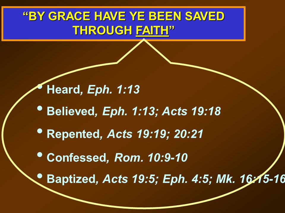 BY GRACE HAVE YE BEEN SAVED THROUGH FAITH Heard, Eph.