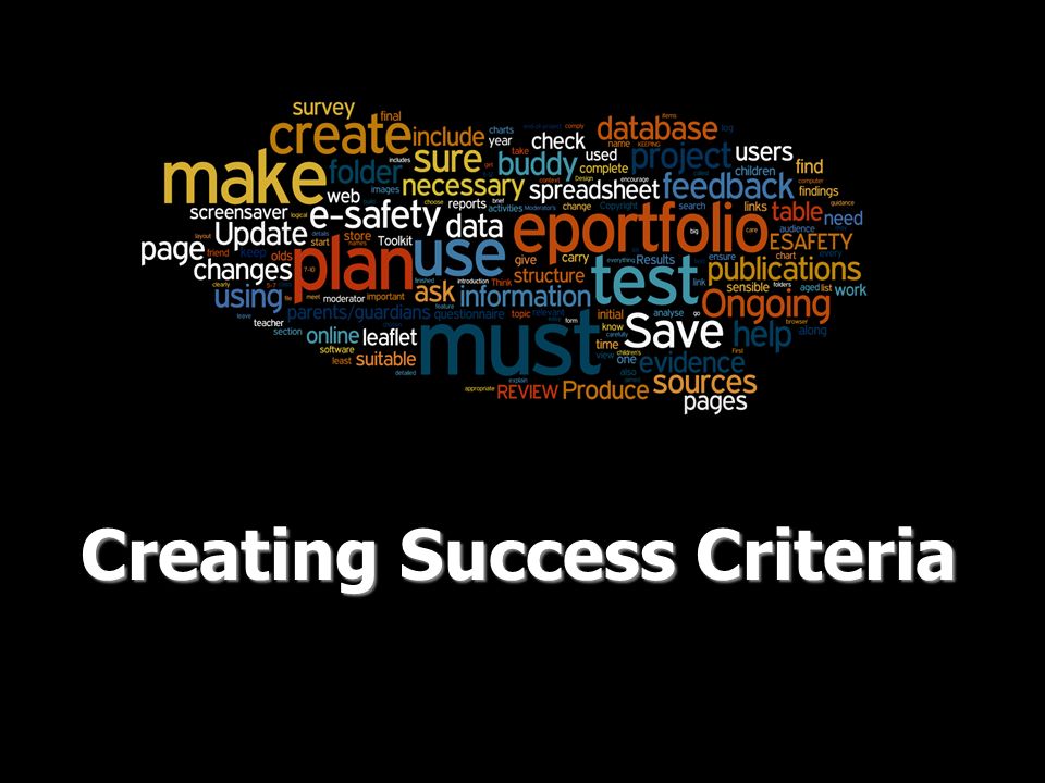 Creating Success Criteria