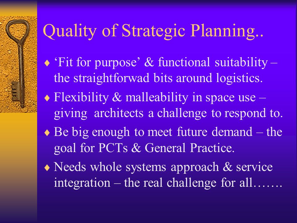 Quality of Strategic Planning..