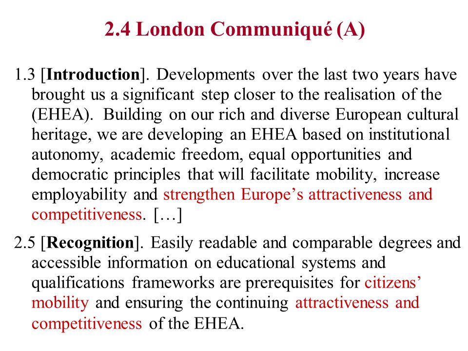 2.4 London Communiqué (A) 1.3 [Introduction].