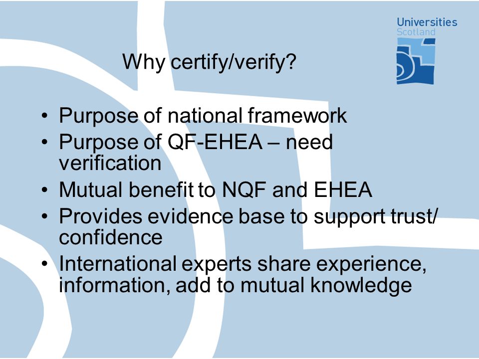 Why certify/verify.