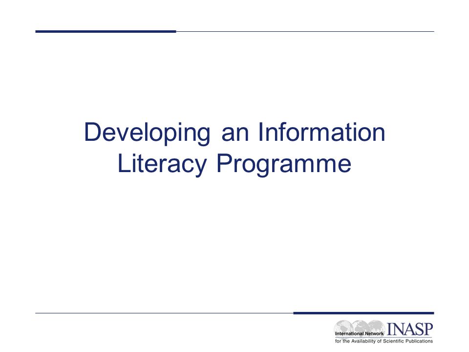 Developing an Information Literacy Programme