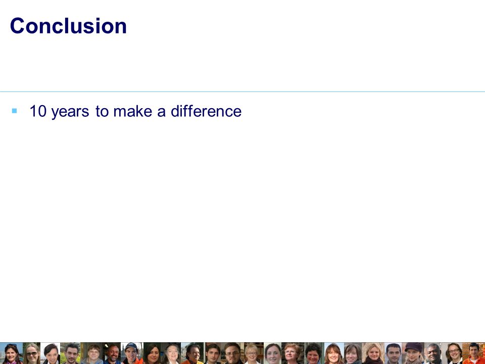 Conclusion 10 years to make a difference