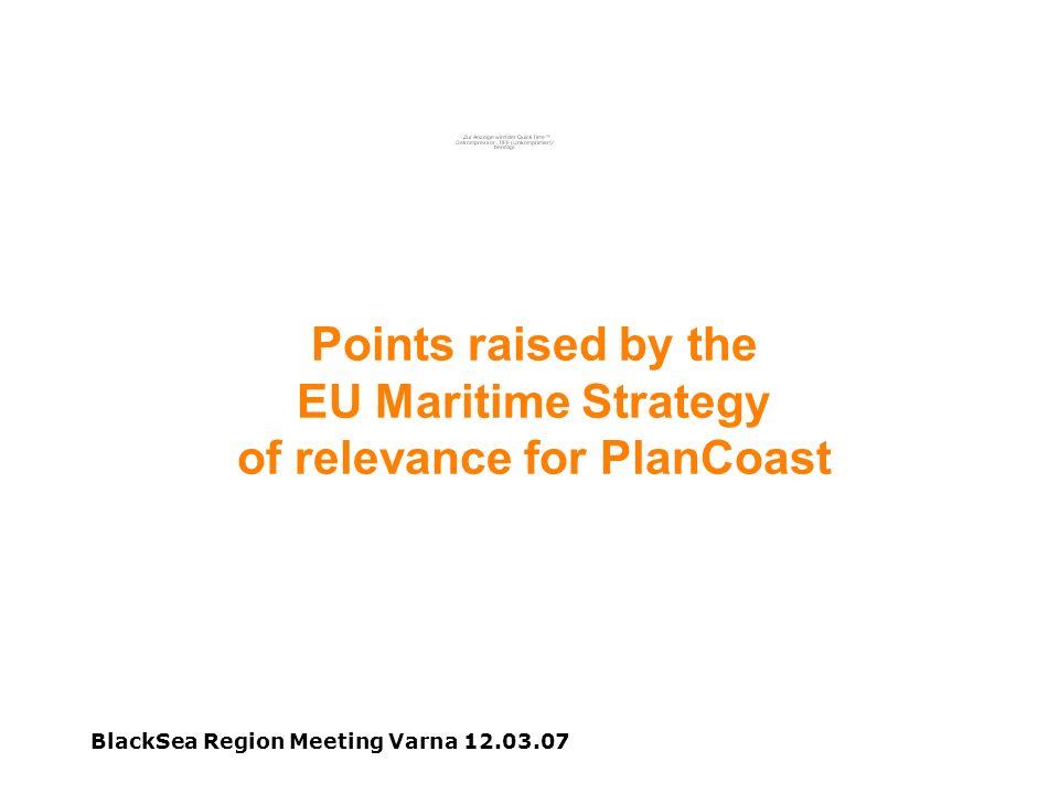 BlackSea Region Meeting Varna Points raised by the EU Maritime Strategy of relevance for PlanCoast