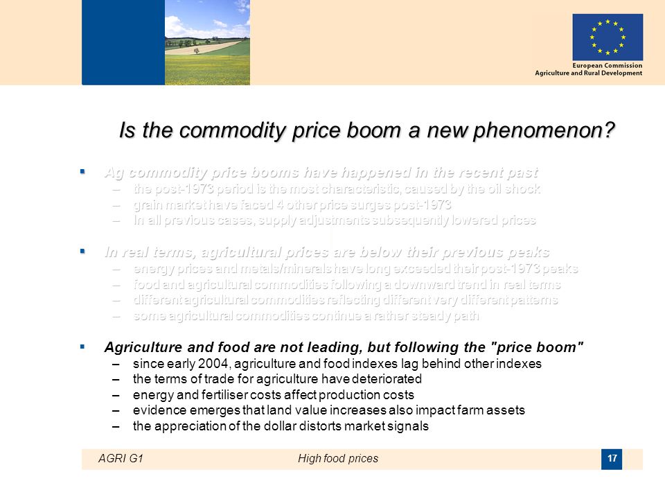 AGRI G1High food prices 17 Is the commodity price boom a new phenomenon