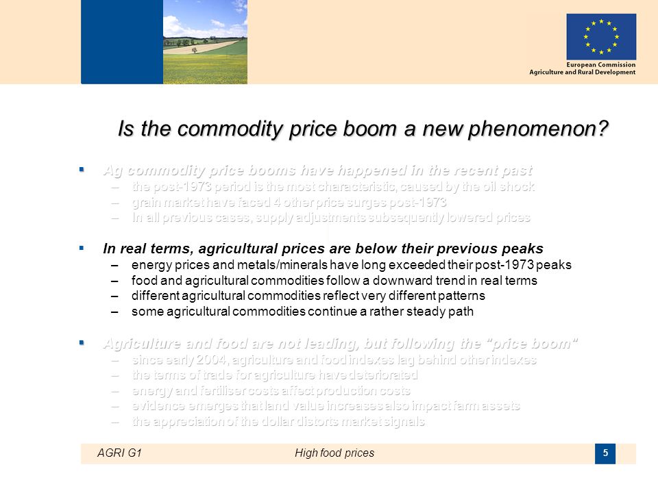 AGRI G1High food prices 5 Is the commodity price boom a new phenomenon