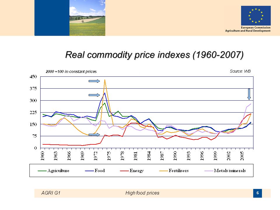 AGRI G1High food prices 6 Real commodity price indexes ( )