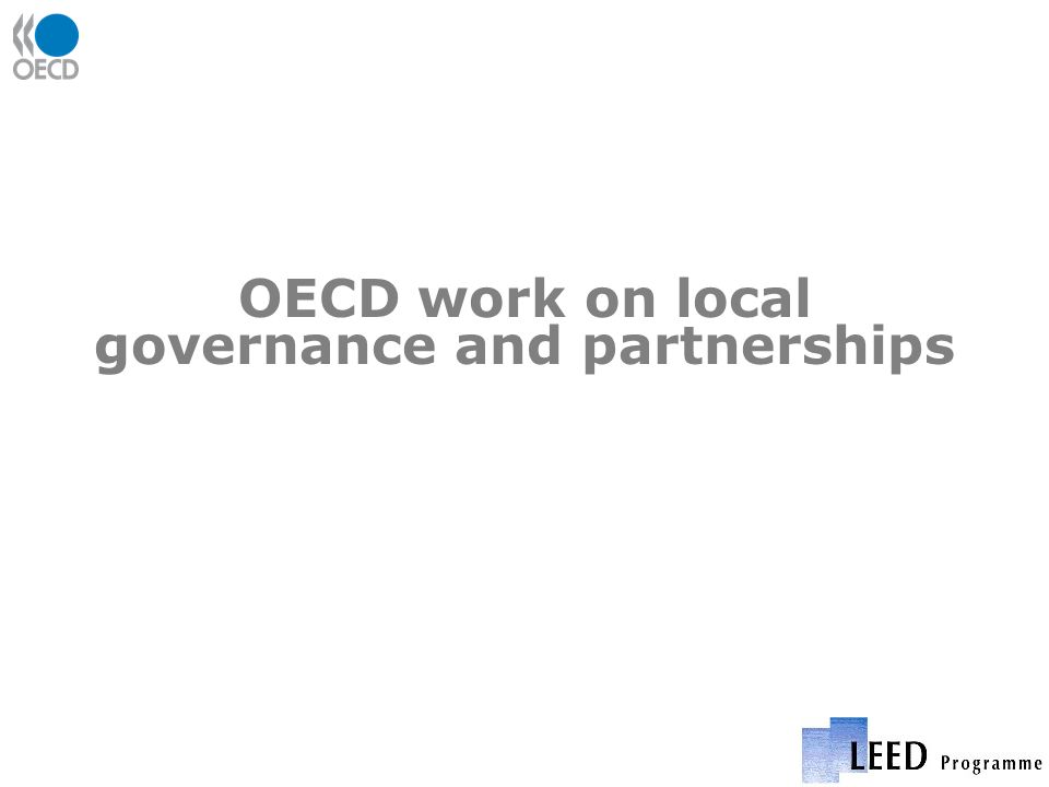 OECD work on local governance and partnerships