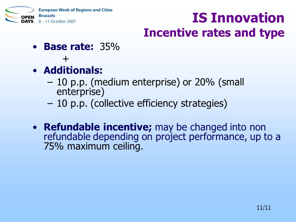 11/11 Base rate: 35% + Additionals: –10 p.p. (medium enterprise) or 20% (small enterprise) –10 p.p.