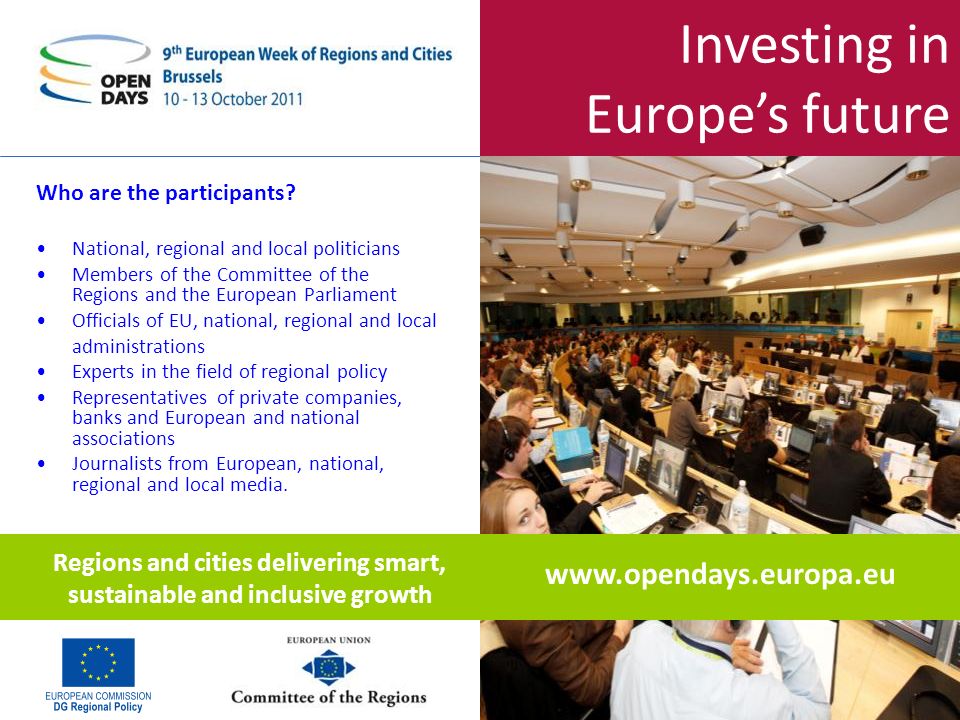 Investing in Europes future Who are the participants.
