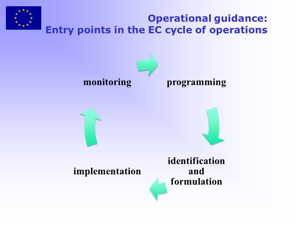 Operational guidance: Entry points in the EC cycle of operations programming identification and formulation implementation monitoring
