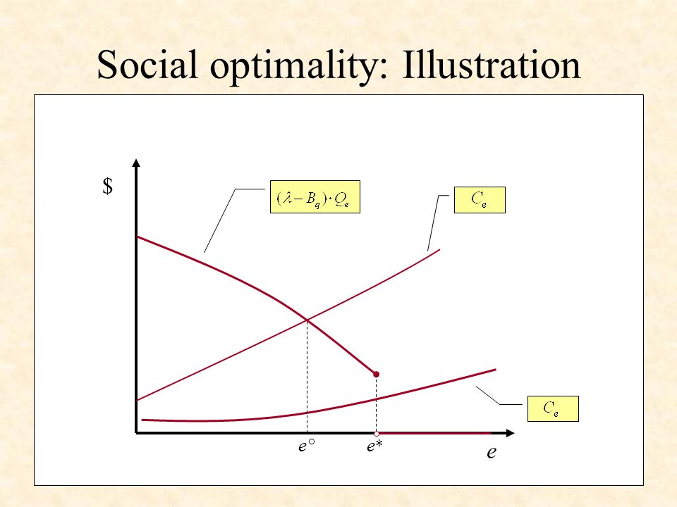 Social optimality: Illustration e $ e*e* e°