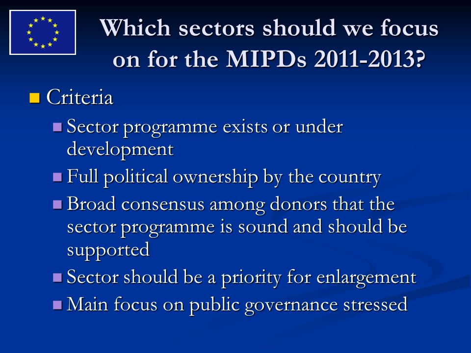Which sectors should we focus on for the MIPDs